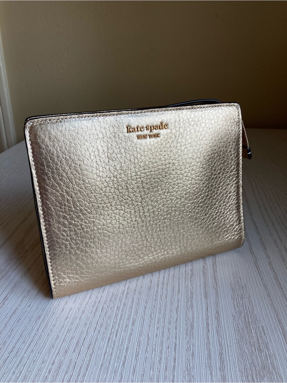 kate spade Morgan Metallic Gold Gusseted Wristlet